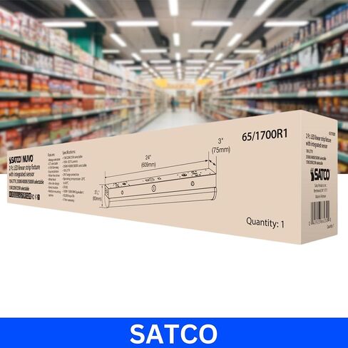 Satco 65-1700R1 2FT LED Linear Strip Lights with Bi-Level Microwave Sensor, 15W/20W/25W Selectable Wattage, 3500K–5000K CCT, 3500 Lumens Max, 120-277V, Dimmable 0-10V (8 Pack) in Saudi Arabia