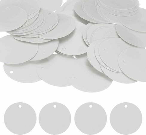 200Pcs Round Plastic Tags (5cm/1.9", Blue) - Blank Merchandise Clothing Labels Waterproof & Durable Identification Price Tags for Supermarkets Warehouse Office in Saudi Arabia