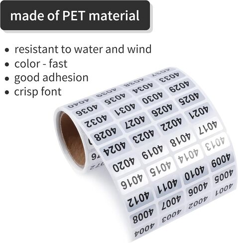 4001-5000 Consecutive Number Inventory Stickers Self Adhesive Waterproof Labels Office Warehouse Numbering Classification Black Printing on Silver Sticker 0.79 x 0.38 Inch in Saudi Arabia