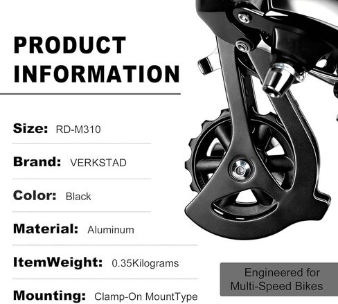 دراجة VERKSTAD الخلفية Derailleur Altus RD-M310 7/8 سرعة Derailleur مثبتة مباشرة للجبال والطرق والتجول ودراجة الركاب والدراجة الإلكترونية in Kuwait