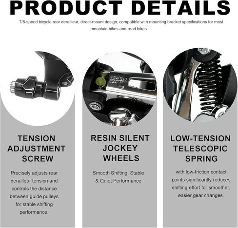 دراجة VERKSTAD الخلفية Derailleur Altus RD-M310 7/8 سرعة Derailleur مثبتة مباشرة للجبال والطرق والتجول ودراجة الركاب والدراجة الإلكترونية in Kuwait
