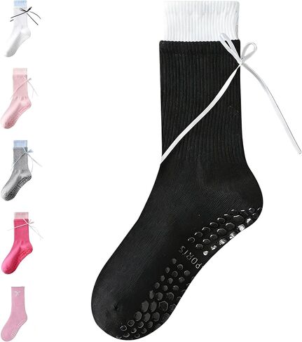 Anti-Slip Yoga Socks with Grips Pilates & Barre Grip Socks for Women Cute Grippy Socks Woman in Saudi Arabia