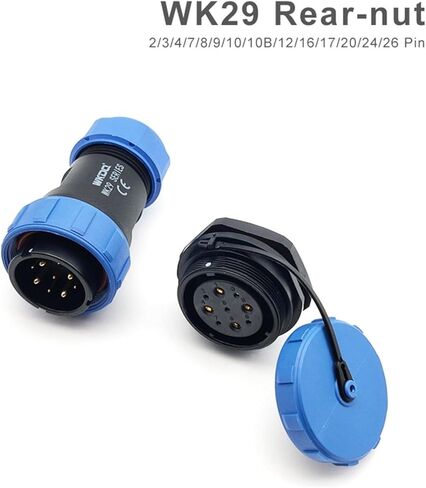 SP29 Rear Nut Connector IP68 2/3/4/7/8/9/10/12/16/17/20/24/26 Pin Socket(WK29CP7X-WK29PS7X) in Saudi Arabia