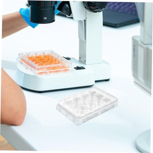 10 قطع من STOBAZA صينية تفاعل لوحة ثقافة الخلايا عالية الشفافية للتجارب المعملية، تصميم مسطح من الأسفل مع غطاء لثقافة الأنسجة والتوافق الواسع in Kuwait