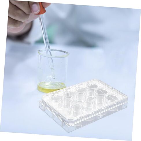 10 قطع من STOBAZA صينية تفاعل لوحة ثقافة الخلايا عالية الشفافية للتجارب المعملية، تصميم مسطح من الأسفل مع غطاء لثقافة الأنسجة والتوافق الواسع in Kuwait