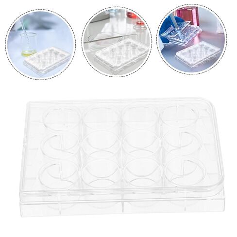 10 قطع من STOBAZA صينية تفاعل لوحة ثقافة الخلايا عالية الشفافية للتجارب المعملية، تصميم مسطح من الأسفل مع غطاء لثقافة الأنسجة والتوافق الواسع in Kuwait