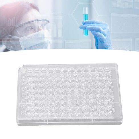 Polystyrene Tissue Culture 10pcs Tissue Culture Plate 96 Well Clear Polystyrene Cell Growth Culture Plate with Plastic Lid for Laboratory Biological Room (V Shaped Bottom) in Saudi Arabia