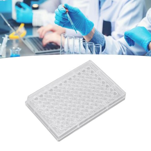 Polystyrene Tissue Culture 10pcs Tissue Culture Plate 96 Well Clear Polystyrene Cell Growth Culture Plate with Plastic Lid for Laboratory Biological Room (V Shaped Bottom) in Saudi Arabia