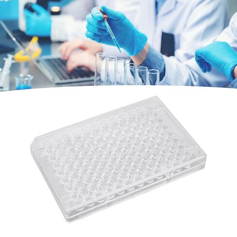 Polystyrene Tissue Culture 10pcs Tissue Culture Plate 96 Well Clear Polystyrene Cell Growth Culture Plate with Plastic Lid for Laboratory Biological Room (Flat Bottom) in Saudi Arabia