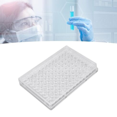 Polystyrene Tissue Culture 10pcs Tissue Culture Plate 96 Well Clear Polystyrene Cell Growth Culture Plate with Plastic Lid for Laboratory Biological Room (Flat Bottom) in Saudi Arabia