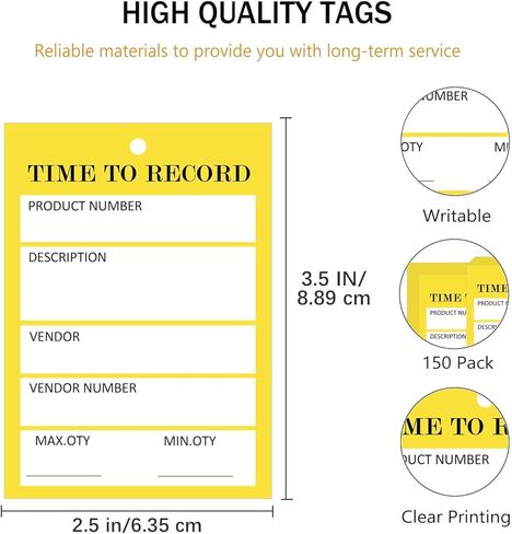 150Pcs Time to Reorder Tags Warehouse Inventory Cards 2.5x3.5 Inch-Inventory Control Tag Card for Organization Tag Business Inventory Management in Saudi Arabia