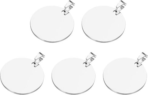 Metal Round Tags Stamping,Silver Blank Dog Tags 1.4 Inch Circle DIY Engraving Blank Tags 5 Pcs,Stainless Steel with Hole for Pet Dog ID Tags,Pendant Decoration,Craft Tags in Saudi Arabia