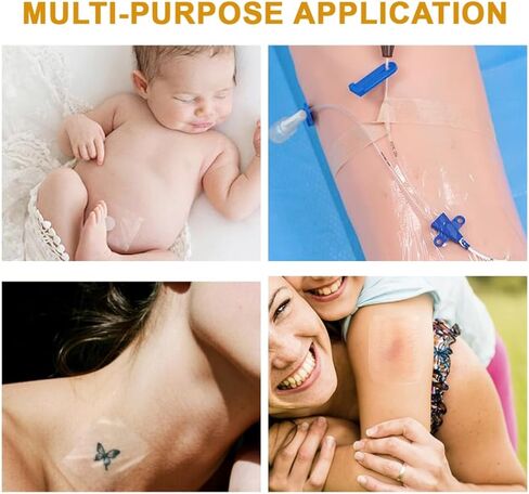 ضمادة فيلم شفاف 50 عبوة 2.4 بوصة × 2.8 بوصة غطاء لاصق مقاوم للماء لضمادات الجروح الشفافة لدرع IV واقي الدش للعناية اللاحقة بالوشم معقم وقابل للتنفس in Kuwait