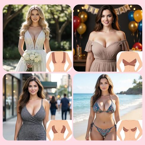 MKsoul Boob Tape for Large Breasts with 4 Pcs Nipple Covers, Invisible,waterproof, A-G Cup, Beige, 3 in in Saudi Arabia