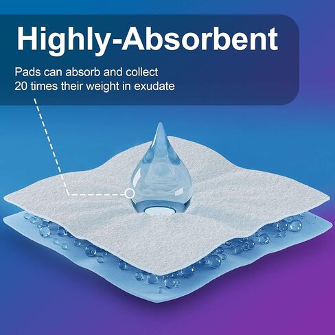 ضمادة جروح ألجينات الكالسيوم الفضية من AG، مقاس 2 × 2 بوصة - 10 وسادات معقمة وغير لاصقة وعالية الامتصاص لإفرازات الجروح - جيدة للقرحة والتمزقات والسحجات والحروق الطفيفة in Kuwait