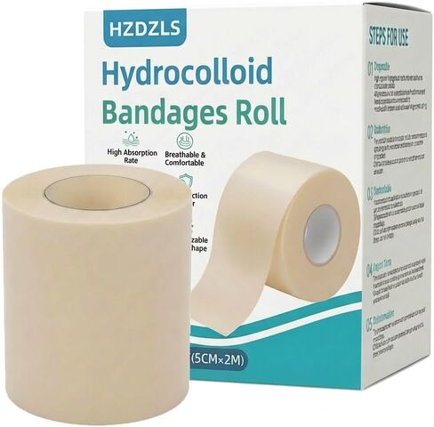 Hydrocolloid Roll 2in x 6.6ft,Multi-Purpose Self-Adhesive Dressing for Pimple Patches, Feet Blisters & Wound Care, Waterproof Cut-to-Size Tape in Saudi Arabia