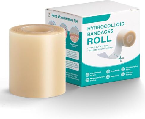 Hydrocolloid Roll for Skin Care, Waterproof Self-Adhesive Bandage Tape, Ultra Absorbent Flexible Cut-to-Size Wound Dressing 2in × 6.56ft in Saudi Arabia