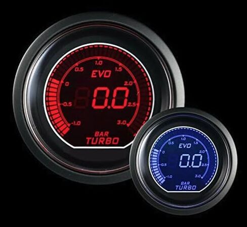 مقياس تعزيز كهربائي من سلسلة Prosport Performance LED باللونين الأخضر/الأبيض - 52 مم (2 1/16 بوصة)، محرك متدرج 270 درجة، مكنسة كهربائية/تعزيز، مرسل كهربائي - يشمل الأنابيب، ومحول T وأجهزة التثبيت in Kuwait
