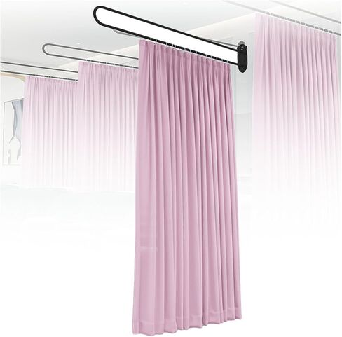 This Privacy Partition Curtain, U-Shaped Room Divider, Metal Support Wall-Mounted Curtain, Flat Hook Medical Curtain for Fitting Room Beauty Salon Bedroom(Dark Blue,230cm/1PCS) in Saudi Arabia
