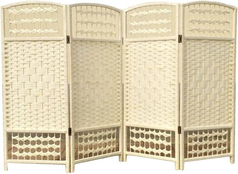 Portable Folding Woven Blackout Privacy Screen 4/5/6 Panel Independent Partition, Suitable for Bedrooms, Home Offices(Color-3,120x40cm-5 Panels) in Saudi Arabia