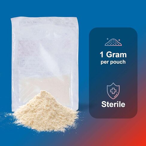 جزيئات تضميد الجروح بالكولاجين، 1 جرام - 5 أكياس من مسحوق الكولاجين لشفاء الجروح - جيد للحروق والخدوش والبثور - للإفرازات البسيطة إلى الثقيلة والجروح الجزئية إلى الكاملة in Kuwait