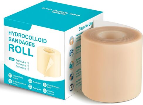 2IN*16.4FT Hydrocolloid Roll for Acne & Scarring,Large Hydrocolloid Patch Bandages with Self-Adhesive,Hydrocolloid Gel Bandages for Wound Care-Scratch-Blisters,Sterile and Waterproof in Saudi Arabia