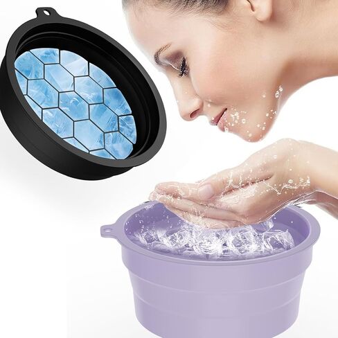 Silicone Foldable Face Bowl Ice Bath Face Basin MultiPurpose Beauty Wash Basin for Skincare Travel Friendly in Saudi Arabia