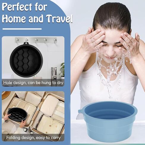 Silicone Foldable Face Bowl Ice Bath Face Basin MultiPurpose Beauty Wash Basin for Skincare Travel Friendly in Saudi Arabia