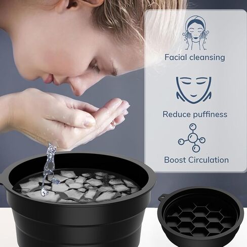 Silicone Foldable Face Bowl Ice Bath Face Basin MultiPurpose Beauty Wash Basin for Skincare Travel Friendly in Saudi Arabia