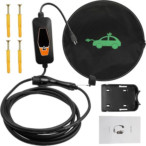 Portable EV Charger Level 1, 16Amp 120V, Vehicle Charger with 16.5FT Cable, NEMA 5-15 Plug, Compatible with SAE J1772 EVs, Scheduled Charging, Adjustable Current in Saudi Arabia