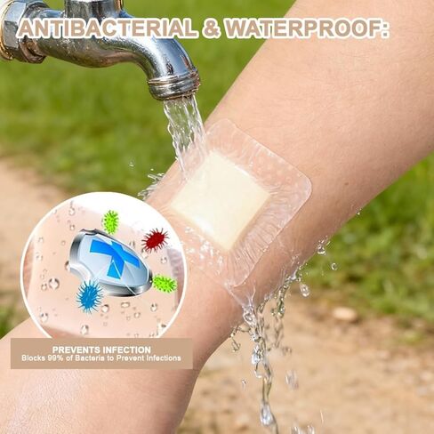 ضمادة إسفنجية من السيليكون مع حدود لاصقة 2 × 2 بوصة مقاومة للماء لتضميد الجروح، ضمادة ماصة من إسفنج السيليكون للعناية بالجروح، حدود لطيفة، 10 قطع in Kuwait