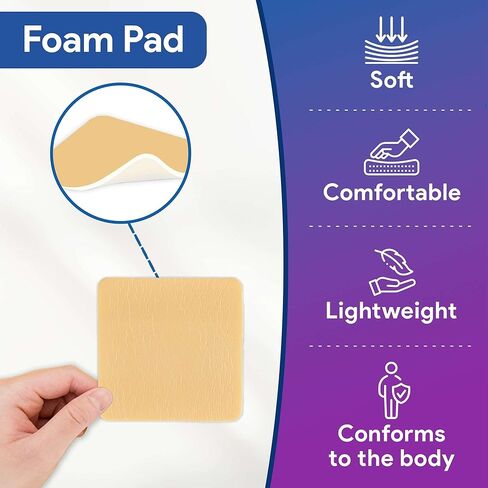 ضمادات إسفنجية مقاومة للماء مقاس 8 × 8 بوصة - 10 ضمادات إسفنجية معقمة للجروح - وسادات شديدة الامتصاص وغير لاصقة وغير ذات حدود - جيدة للجروح المتوسطة والثقيلة in Kuwait