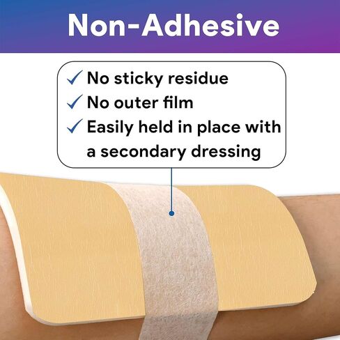 ضمادات إسفنجية مقاومة للماء مقاس 8 × 8 بوصة - 10 ضمادات إسفنجية معقمة للجروح - وسادات شديدة الامتصاص وغير لاصقة وغير ذات حدود - جيدة للجروح المتوسطة والثقيلة in Kuwait