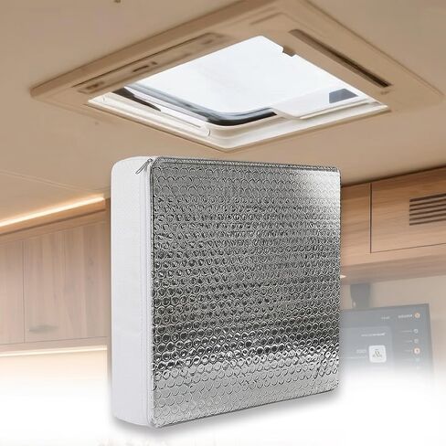 عازل تهوية RV مقاس 14 بوصة × 14 بوصة × 3 بوصة (عبوة واحدة) - غطاء كوة عاكس عالمي لفتحات التخييم، والعزل الحراري وتقليل الضوضاء، يناسب فتحة سقف RV مقاس 14 × 14 بوصة in Kuwait