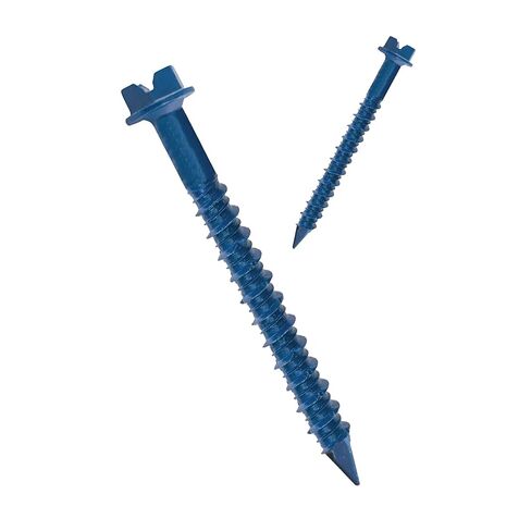 Nuvo Iron 1/4" x 2 1/4",Concrete Hex Head Anchor Slot Screw Blue Ruspert, C/W Drill Bit 100 Pc Box in Saudi Arabia