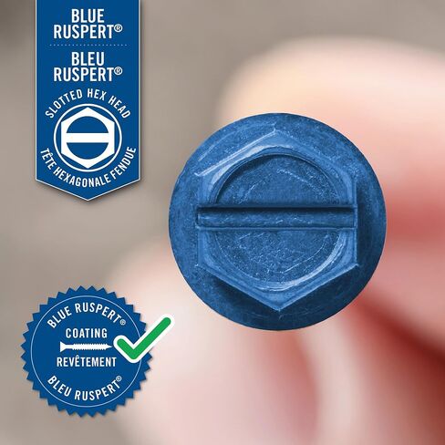 Nuvo Iron 1/4" x 2 1/4",Concrete Hex Head Anchor Slot Screw Blue Ruspert, C/W Drill Bit 100 Pc Box in Saudi Arabia