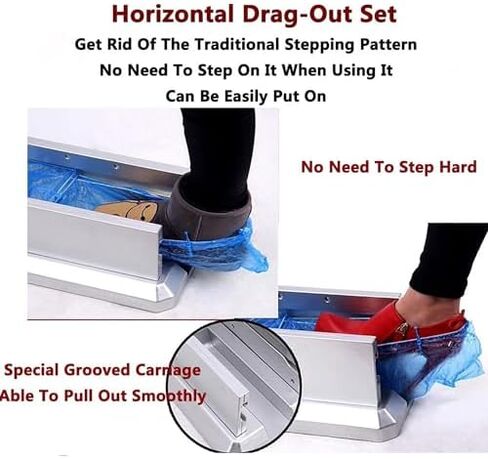 Automatic Shoe Cover Dispenser - Portable Overshoes Machine with Handrail, No Electricity Required,for Home, Office, and Factory Use in Kuwait