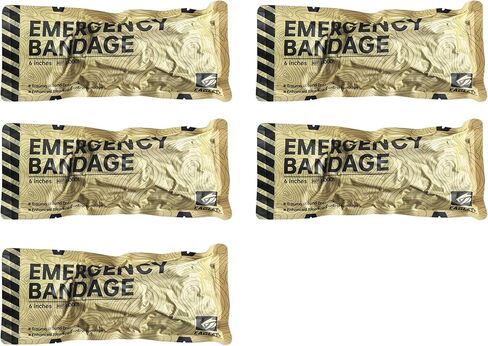 EAGLEYE- ضمادة ضغط للصدمات في حالات الطوارئ مقاس 6 بوصات، معقمة ومختومة بالفراغ، وضغط مرن للتحكم في النزيف، ومناسبة للإسعافات الأولية، ومجموعات IFAK العسكرية والخارجية (مجموعة مكونة من قطعتين) in Kuwait