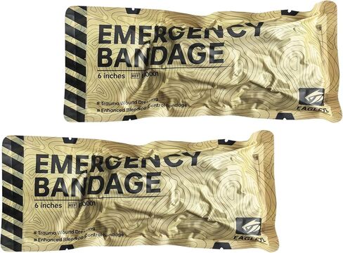 EAGLEYE- 6" Emergency Trauma Compression Bandage, Sterile Vacuum-Sealed, Elastic Pressure for Bleed Control, Suitable for First Aid, Military, and Outdoor IFAK Kits (2-Piece Set) in Saudi Arabia