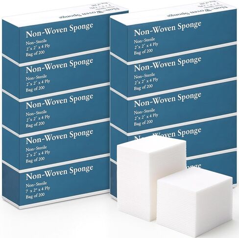Mindsoft 2000 Count 2" x 2" Non-Woven Gauze Sponges 4-ply Bulk Absorbent First Aid Wound Care Dental Gauze Pads for Home Clinic Vet in Saudi Arabia