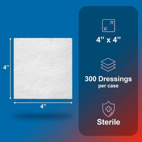 ضمادات الجروح بالكولاجين مقاس 10.16 سم × 10.16 سم - 30 وسادة كولاجين للحروق والخدوش والبثور والمزيد - من أجل الحد الأدنى من الإفرازات الثقيلة والجروح الجزئية إلى الجروح ذات السُمك الكامل in Kuwait