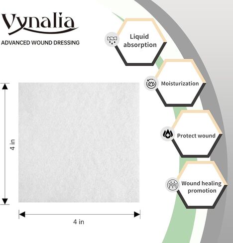 Ag Silver Calcium Alginate Wound Dressing Pads 4" x 4" (Pack of 10), Soft Highly Absorbent Silver Wound Dressing, Non-Adhesive Dressing for Wound Care, Painless Removal Gauze Pads for Wounds in Saudi Arabia