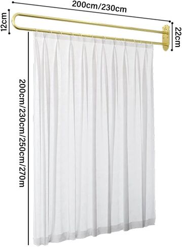This Room Divider Semi Sheer Curtains, Light-transmitting Privacy Curtain, U-Shaped Long Support Rod, Beauty Salon Partition Curtain, for Beauty Salons, Clinic, Shared Bedroom (Color : Brown in Saudi Arabia