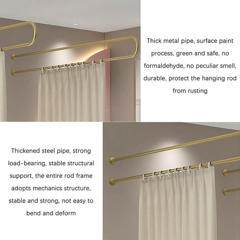 This Beauty Salon Room Partition Curtain Room Screen, U-Shaped Curtain and Metal Support Rod Kit with Light-transmitting Privacy Partition Curtain, Beauty Salon, Clinic Partition(Purple,230c in Saudi Arabia