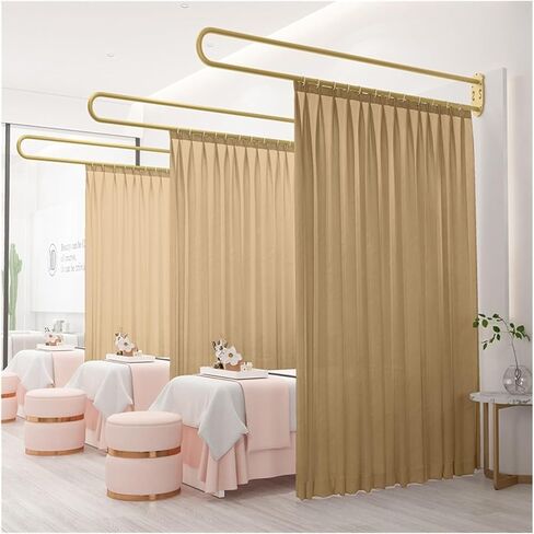 This Privacy Partition Curtain, Light-transmitting Privacy Curtain U-Shaped Long Support Rod, Flat Hook Medical Curtain, Suitable for Fitting Room Beauty Salon Bedroom(Light Blue,230cm/1PCS) in Saudi Arabia