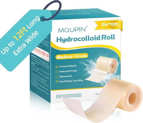 Hydrocolloid Roll, Self-Adhesive & Waterproof - Highly Absorbent Skin Protection Patch, Cut-to-Size for Blister and Daily Comfort (2in*12ft) in Saudi Arabia