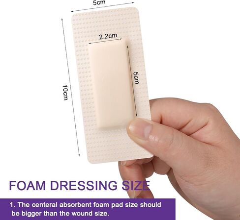 Silicone Foam Dressing 2x4 Gentle Border Waterproof Silicone Bandages Self Adhesive Pressure Sore Pads 5Pcs in Kuwait