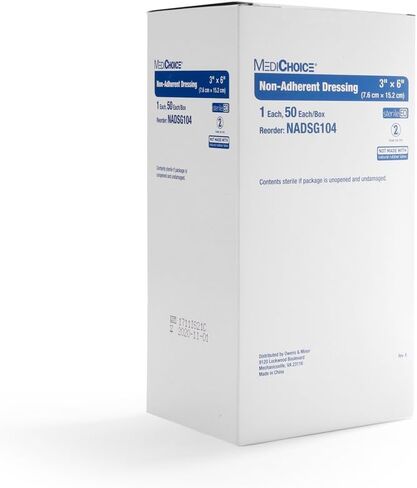 ضمادة MediChoice غير ملتصقة، معقمة، 3x6 بوصة، أبيض، 1314NADSG104 (صندوق من 50) in Kuwait