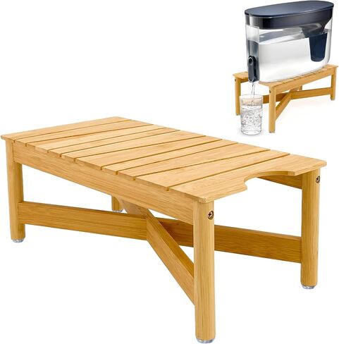 حامل لموزع فلتر المياه - مناسب لموزعات المياه التي توضع على سطح الطاولة مع نظام الفلتر - سهل الإعداد، متين، من الخيزران الطبيعي الذي يدوم طويلاً in Kuwait