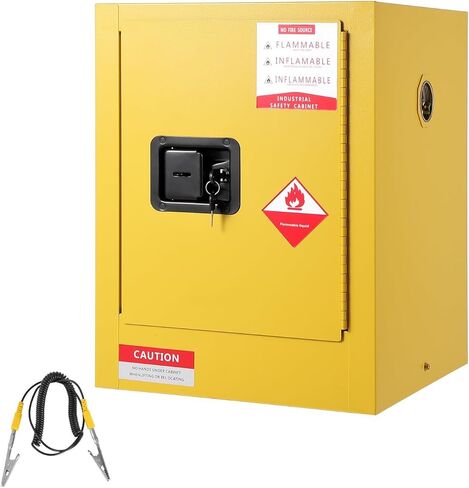 Flammable Cabinet 17x17x18in | Hazardous Storage Cabinets Galvanized Steel Safety Storage Cabinet for Industrial Commercial Flammable Liquids Secure Organizing in Saudi Arabia
